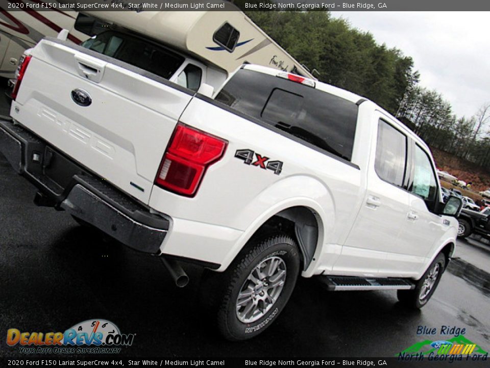 2020 Ford F150 Lariat SuperCrew 4x4 Star White / Medium Light Camel Photo #33