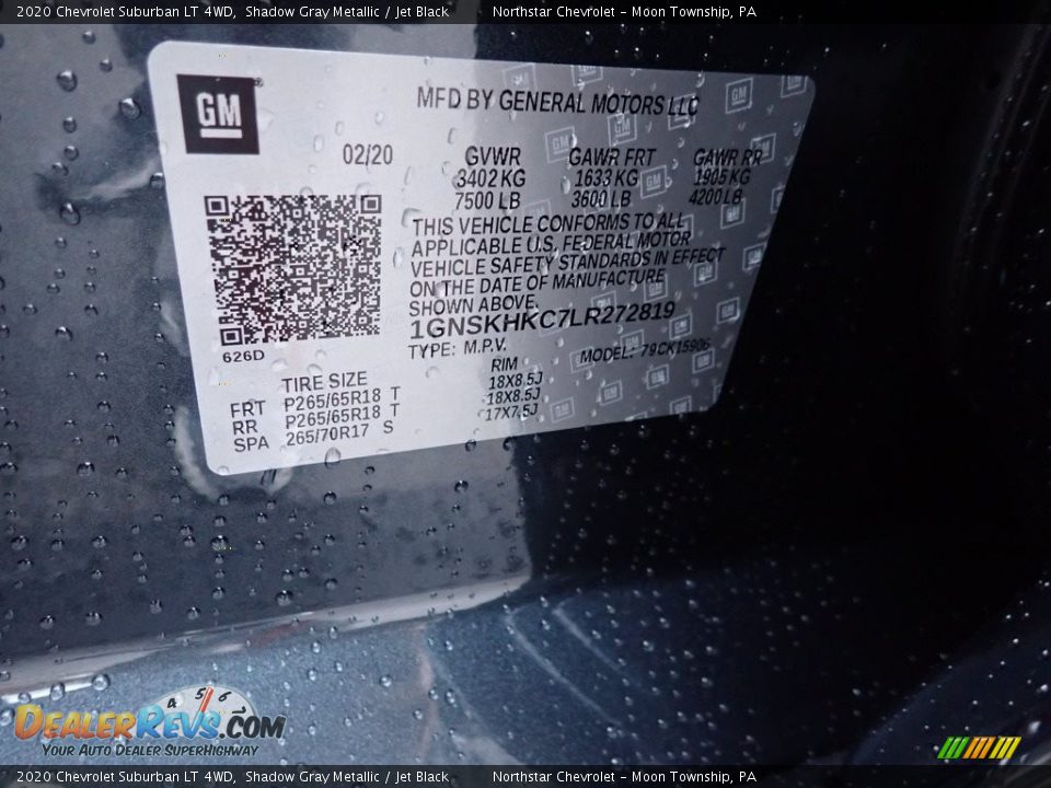 2020 Chevrolet Suburban LT 4WD Shadow Gray Metallic / Jet Black Photo #18