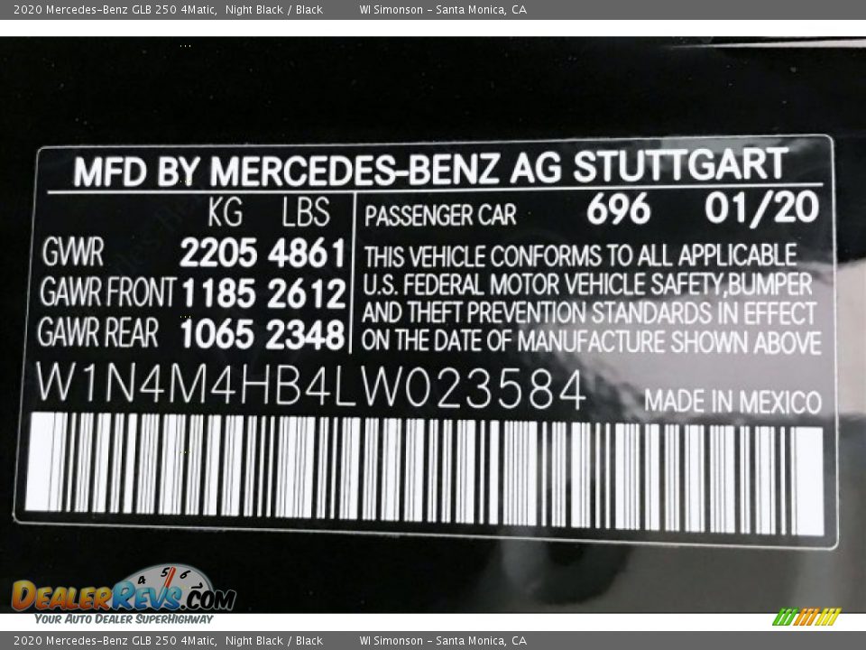 2020 Mercedes-Benz GLB 250 4Matic Night Black / Black Photo #11