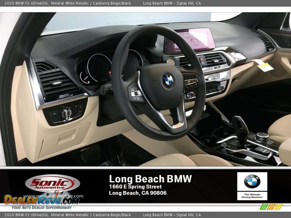 2020 BMW X3 sDrive30i Mineral White Metallic / Canberra Beige/Black Photo #4