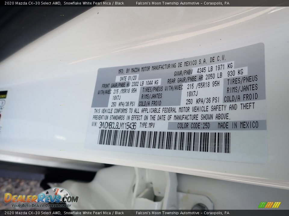 2020 Mazda CX-30 Select AWD Snowflake White Pearl Mica / Black Photo #11