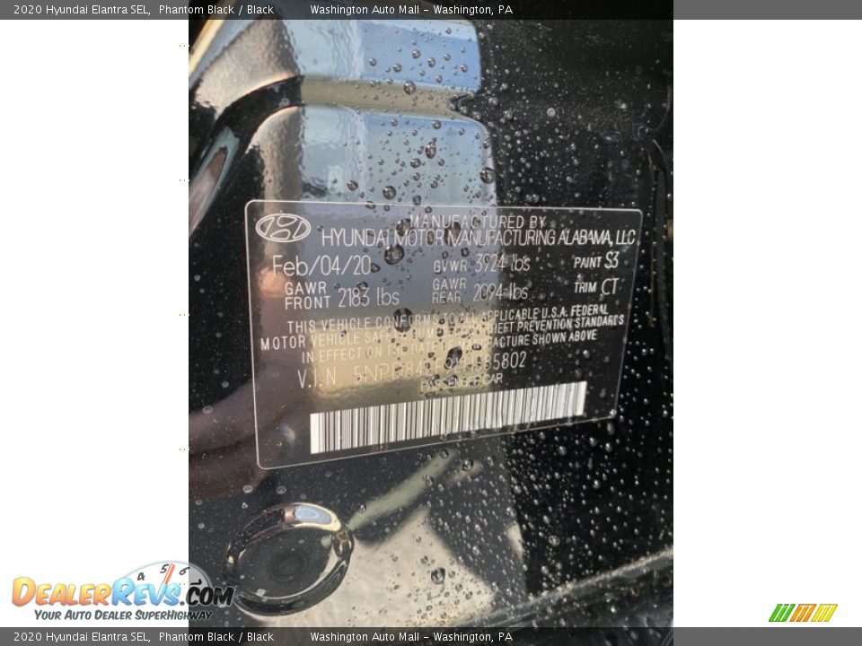2020 Hyundai Elantra SEL Phantom Black / Black Photo #9