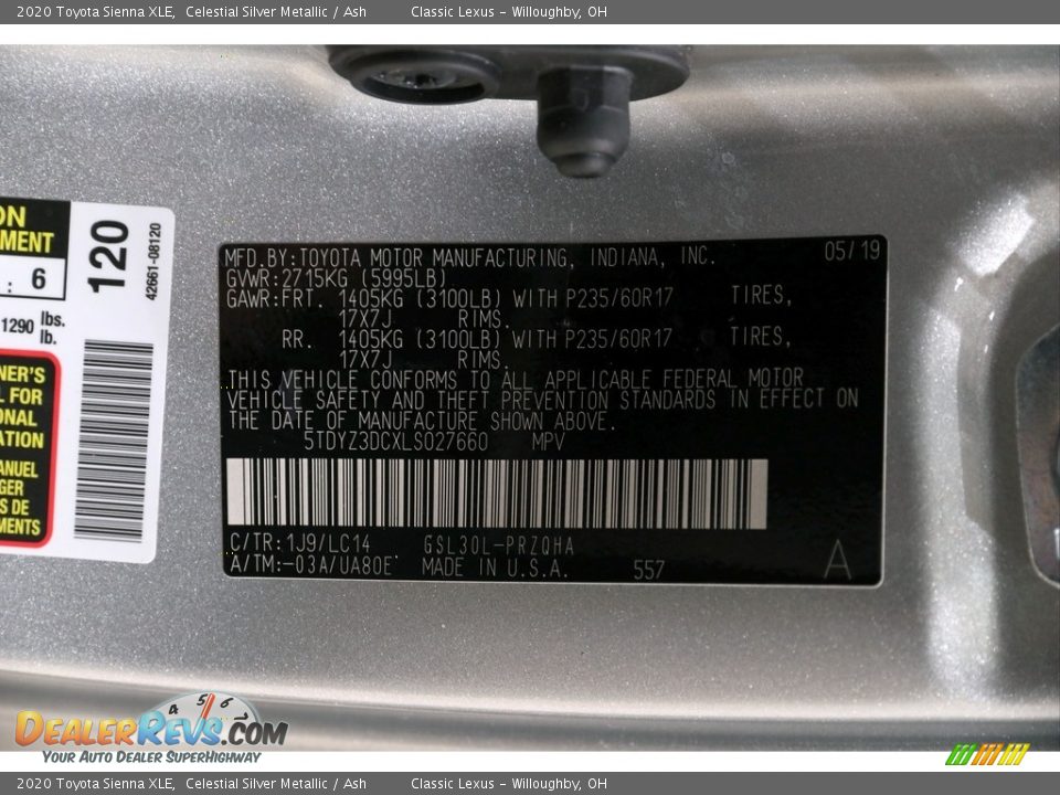 2020 Toyota Sienna XLE Celestial Silver Metallic / Ash Photo #30