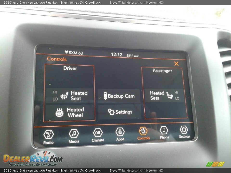 2020 Jeep Cherokee Latitude Plus 4x4 Bright White / Ski Gray/Black Photo #24