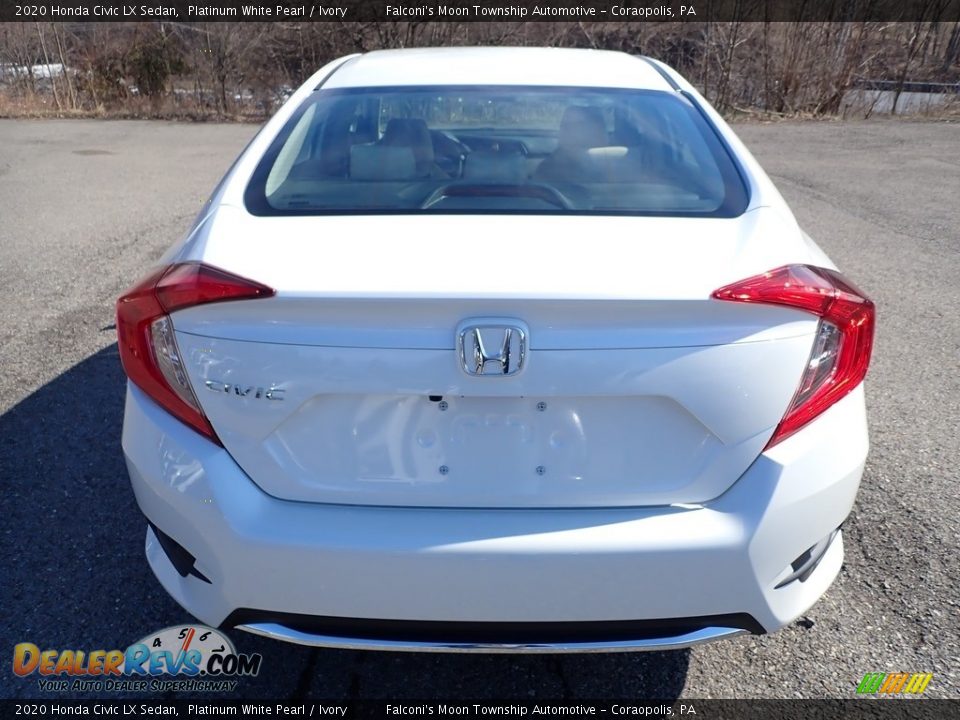 2020 Honda Civic LX Sedan Platinum White Pearl / Ivory Photo #4
