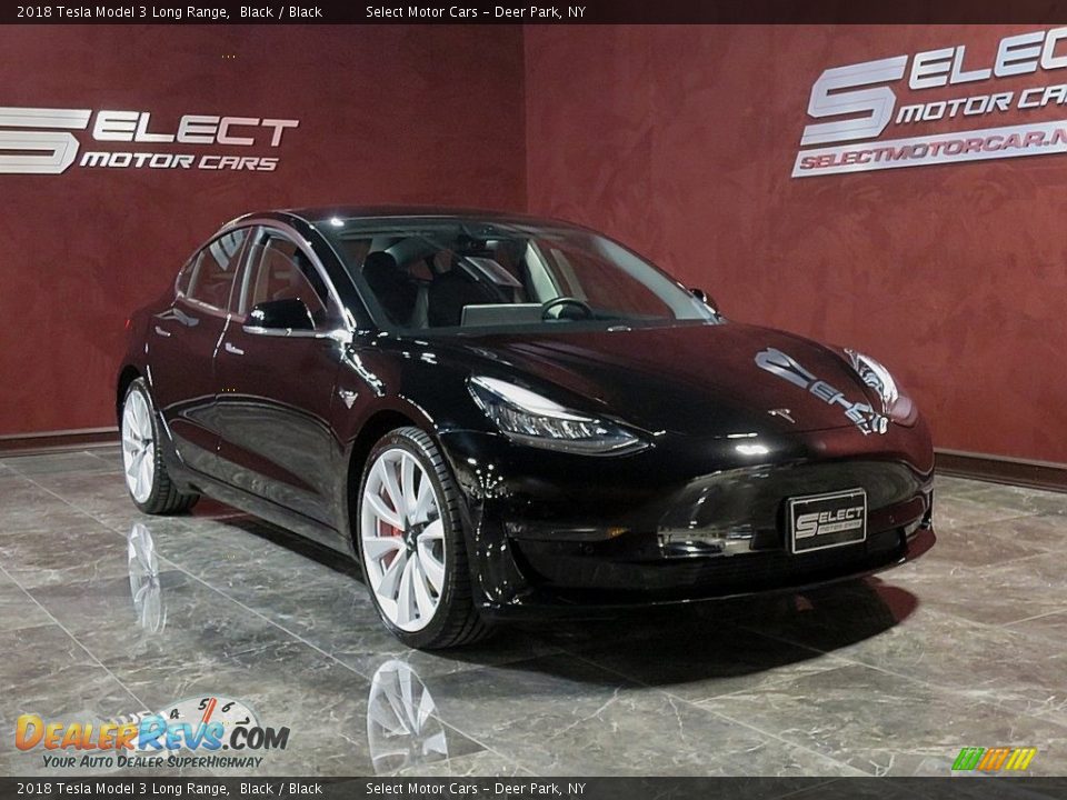 2018 Tesla Model 3 Long Range Black / Black Photo #4