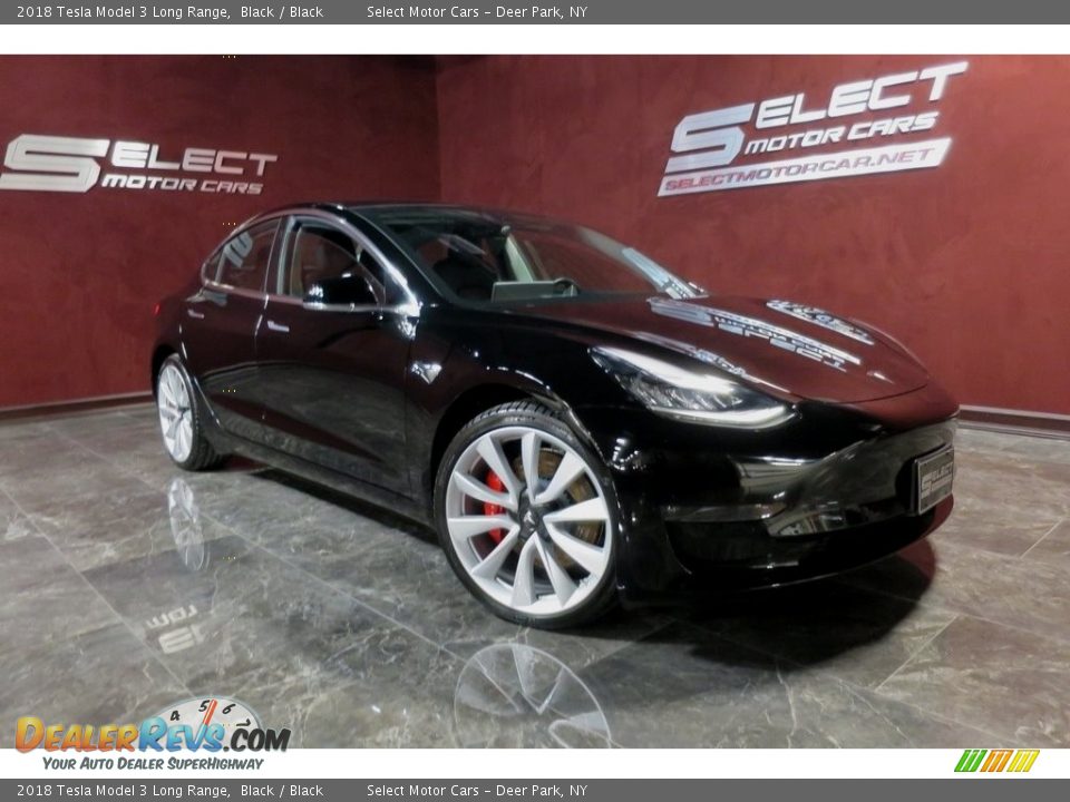 2018 Tesla Model 3 Long Range Black / Black Photo #10