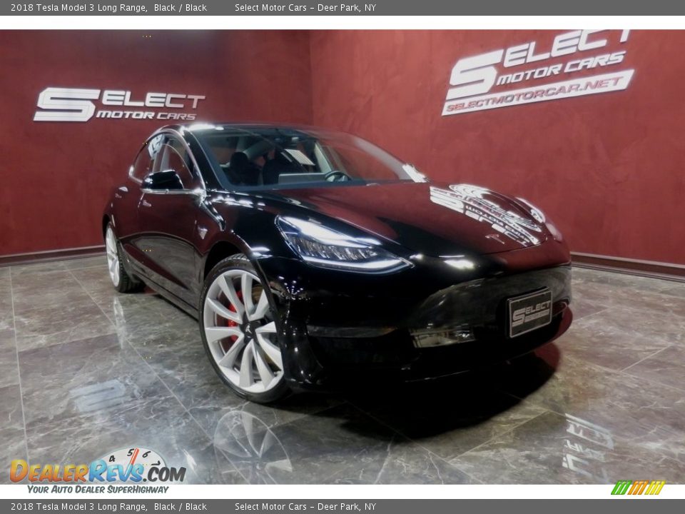 2018 Tesla Model 3 Long Range Black / Black Photo #11