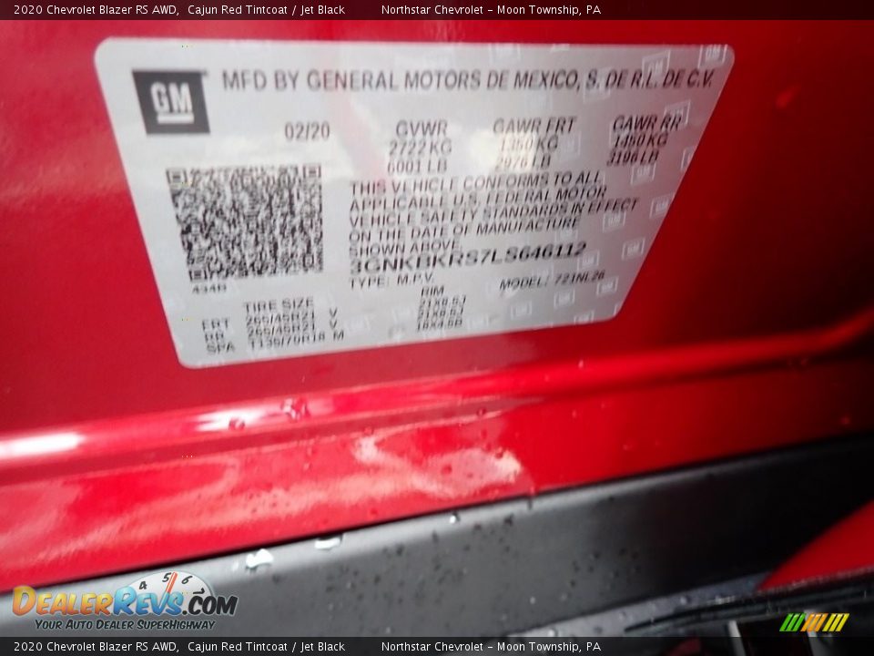 2020 Chevrolet Blazer RS AWD Cajun Red Tintcoat / Jet Black Photo #15