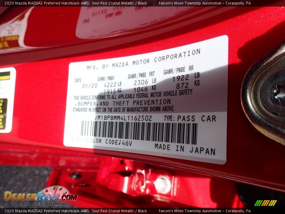 2020 Mazda MAZDA3 Preferred Hatchback AWD Soul Red Crystal Metallic / Black Photo #11