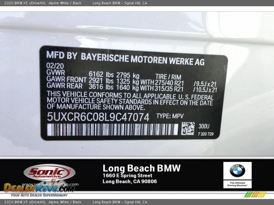 2020 BMW X5 xDrive40i Alpine White / Black Photo #11