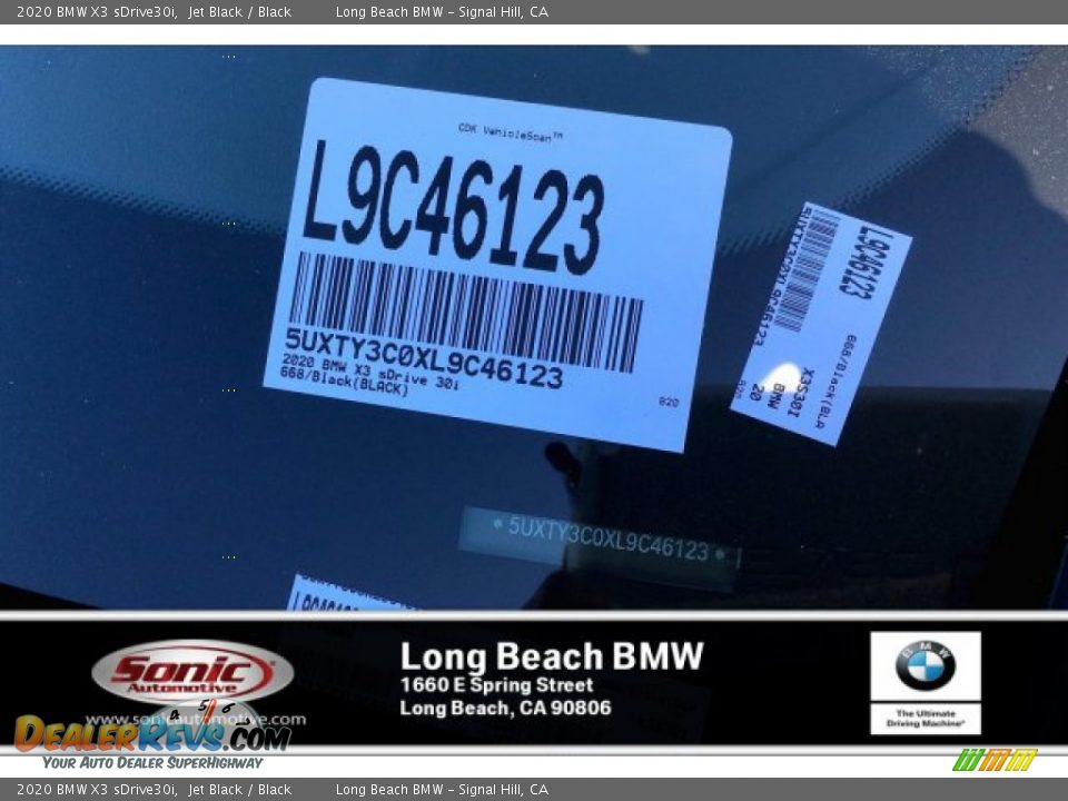 2020 BMW X3 sDrive30i Jet Black / Black Photo #11