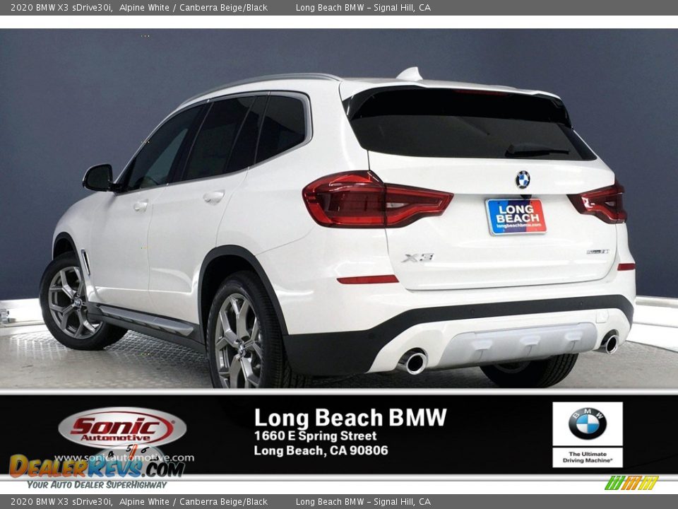2020 BMW X3 sDrive30i Alpine White / Canberra Beige/Black Photo #2
