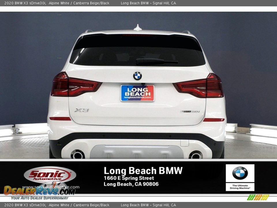 2020 BMW X3 sDrive30i Alpine White / Canberra Beige/Black Photo #3