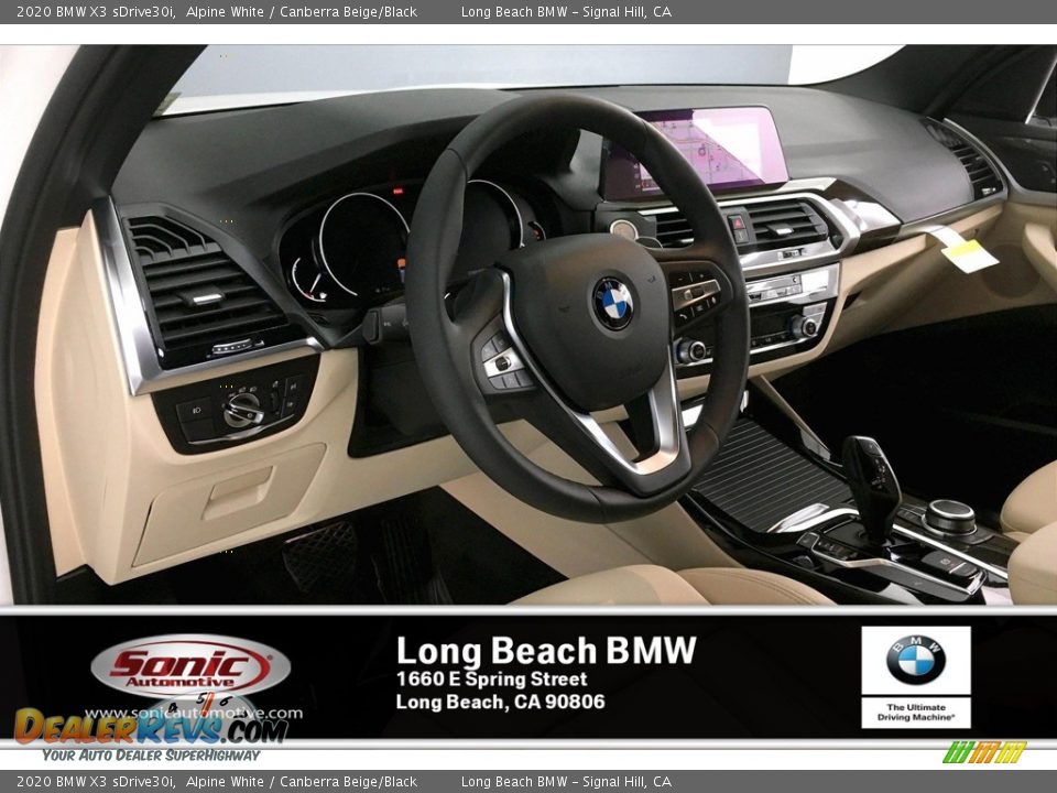 2020 BMW X3 sDrive30i Alpine White / Canberra Beige/Black Photo #4
