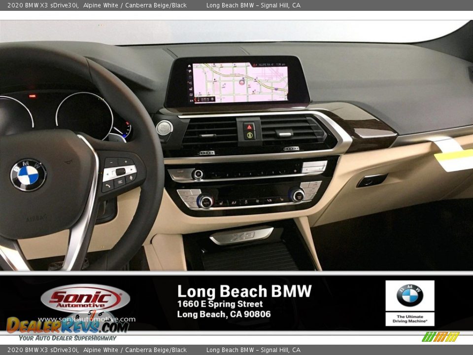 2020 BMW X3 sDrive30i Alpine White / Canberra Beige/Black Photo #5