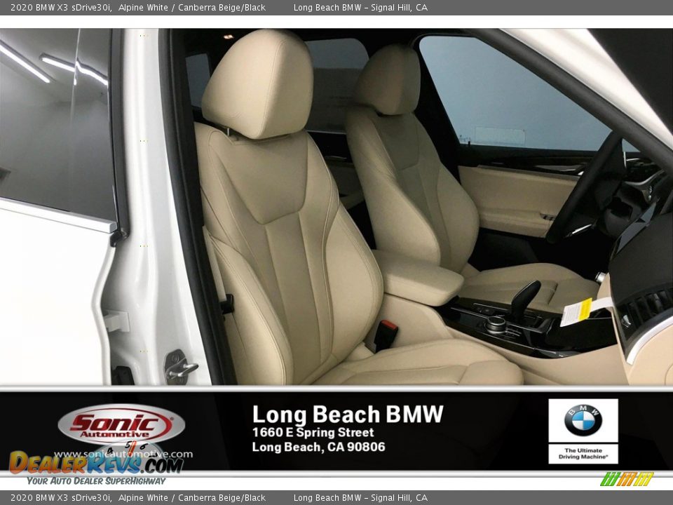 2020 BMW X3 sDrive30i Alpine White / Canberra Beige/Black Photo #7