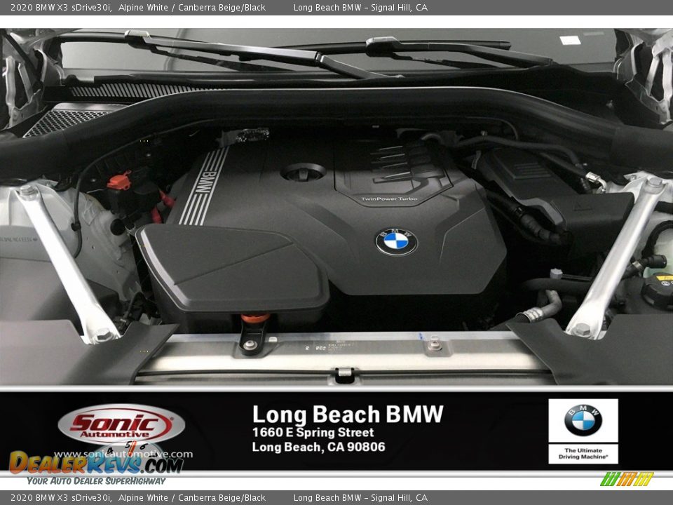 2020 BMW X3 sDrive30i Alpine White / Canberra Beige/Black Photo #8
