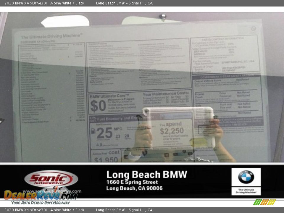 2020 BMW X4 xDrive30i Alpine White / Black Photo #10