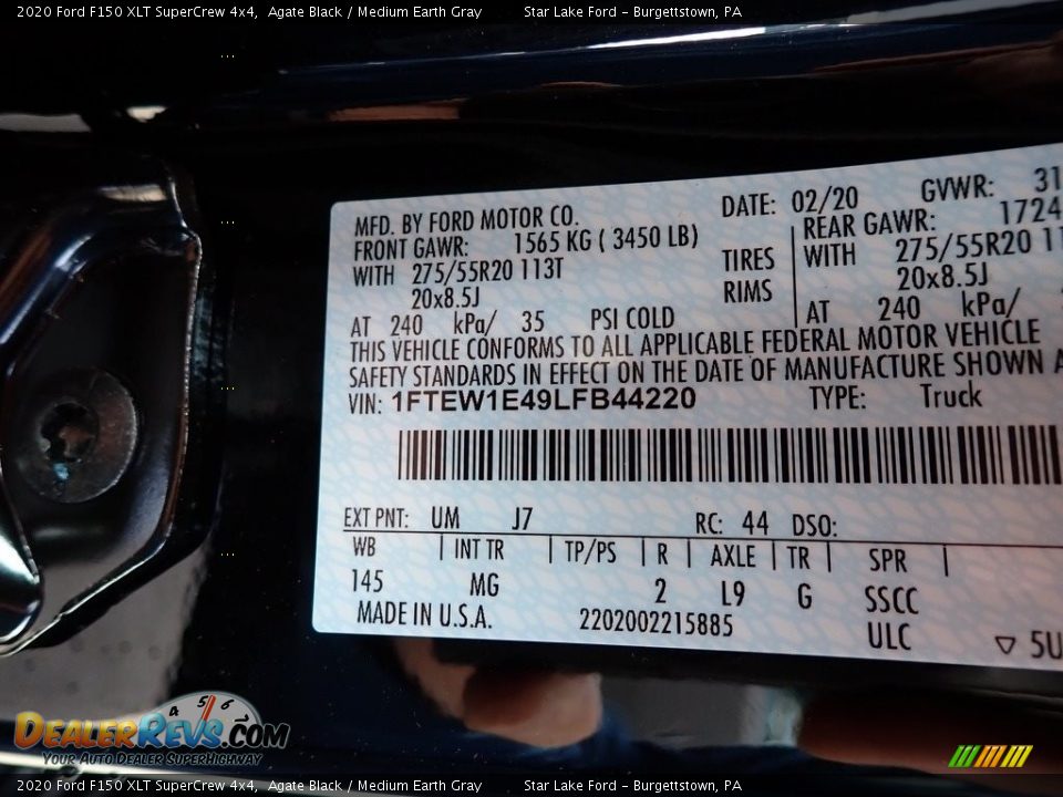2020 Ford F150 XLT SuperCrew 4x4 Agate Black / Medium Earth Gray Photo #15