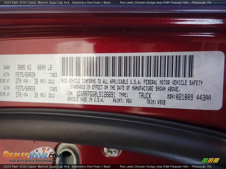 2020 Ram 1500 Classic Warlock Quad Cab 4x4 Delmonico Red Pearl / Black Photo #20