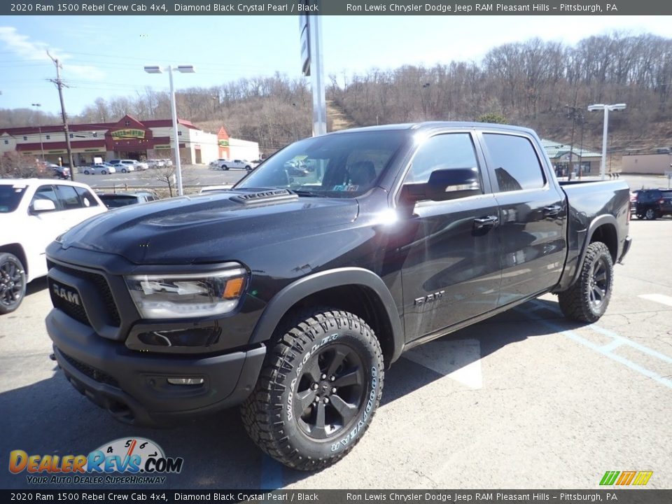 2020 Ram 1500 Rebel Crew Cab 4x4 Diamond Black Crystal Pearl / Black Photo #1