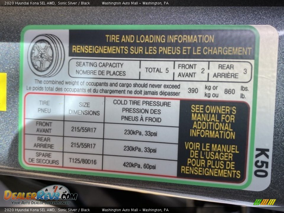 2020 Hyundai Kona SEL AWD Sonic Silver / Black Photo #8