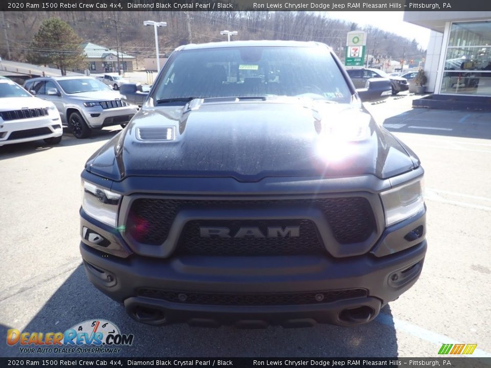 2020 Ram 1500 Rebel Crew Cab 4x4 Diamond Black Crystal Pearl / Black Photo #2