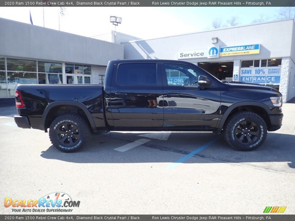 2020 Ram 1500 Rebel Crew Cab 4x4 Diamond Black Crystal Pearl / Black Photo #4