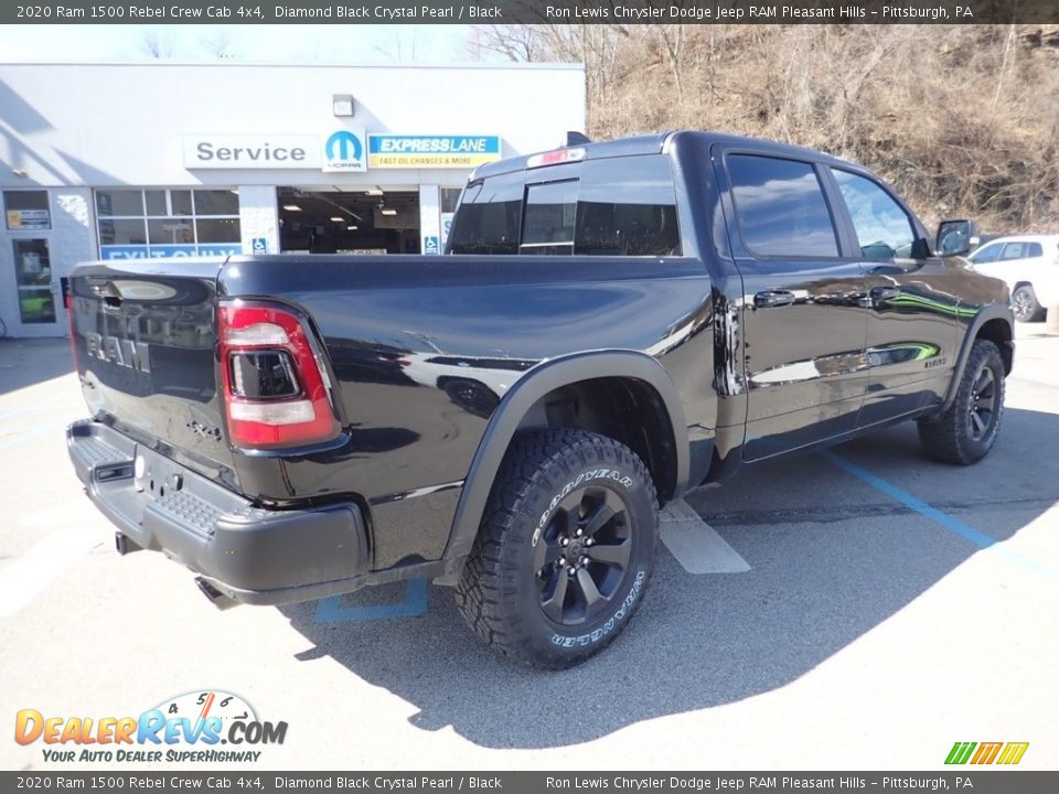 2020 Ram 1500 Rebel Crew Cab 4x4 Diamond Black Crystal Pearl / Black Photo #5