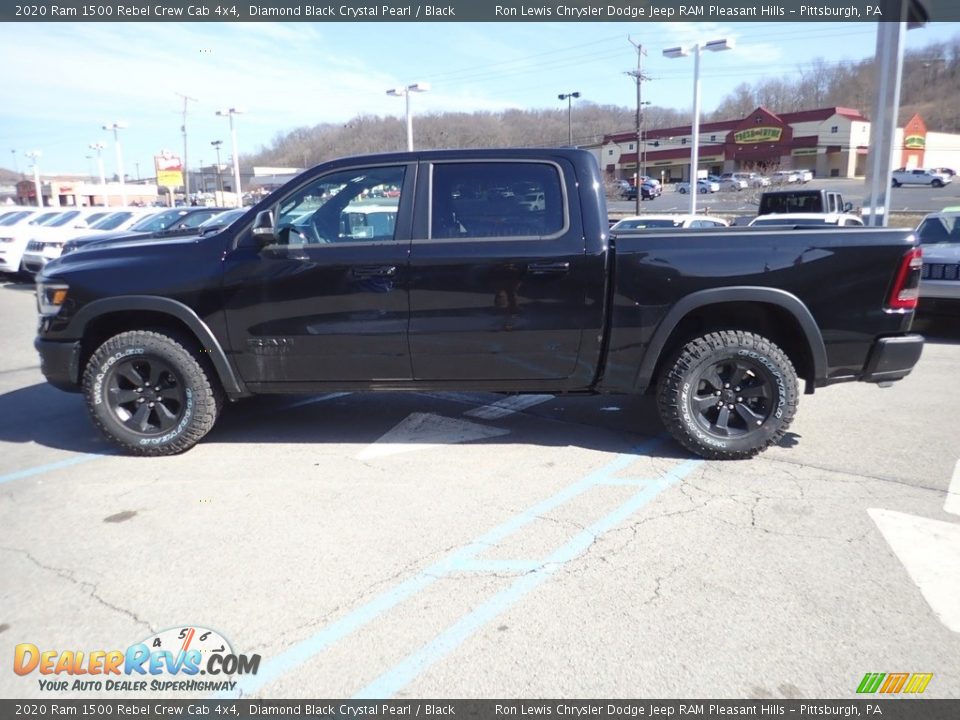 2020 Ram 1500 Rebel Crew Cab 4x4 Diamond Black Crystal Pearl / Black Photo #6