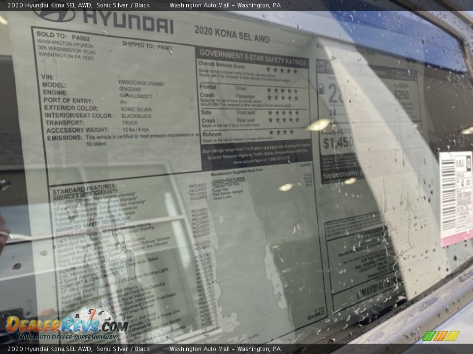 2020 Hyundai Kona SEL AWD Sonic Silver / Black Photo #14