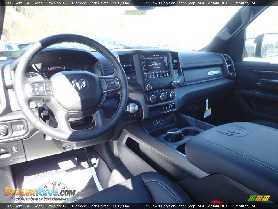 2020 Ram 1500 Rebel Crew Cab 4x4 Diamond Black Crystal Pearl / Black Photo #12