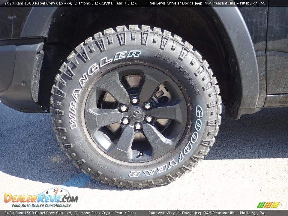 2020 Ram 1500 Rebel Crew Cab 4x4 Diamond Black Crystal Pearl / Black Photo #15