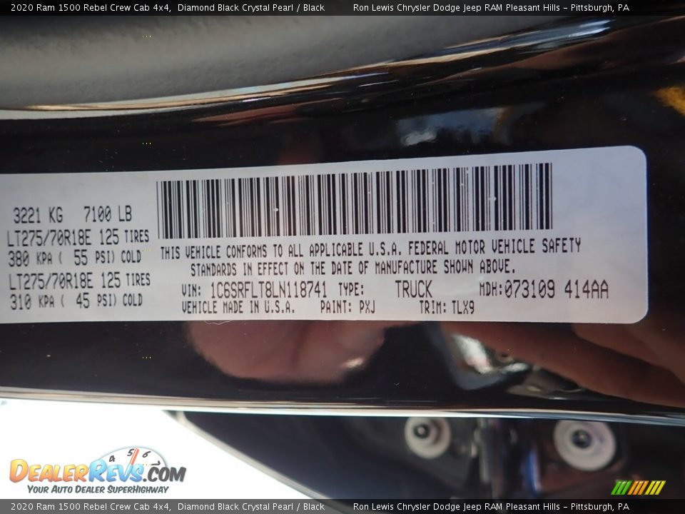 2020 Ram 1500 Rebel Crew Cab 4x4 Diamond Black Crystal Pearl / Black Photo #19