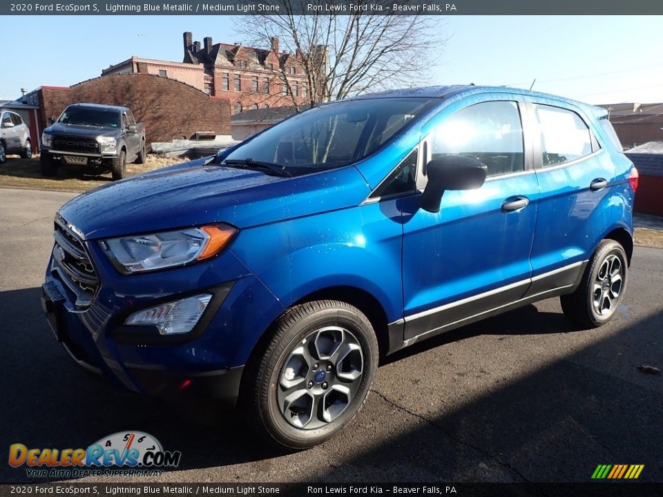 2020 Ford EcoSport S Lightning Blue Metallic / Medium Light Stone Photo #7
