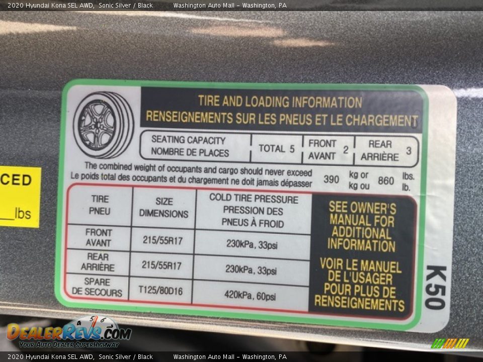2020 Hyundai Kona SEL AWD Sonic Silver / Black Photo #8