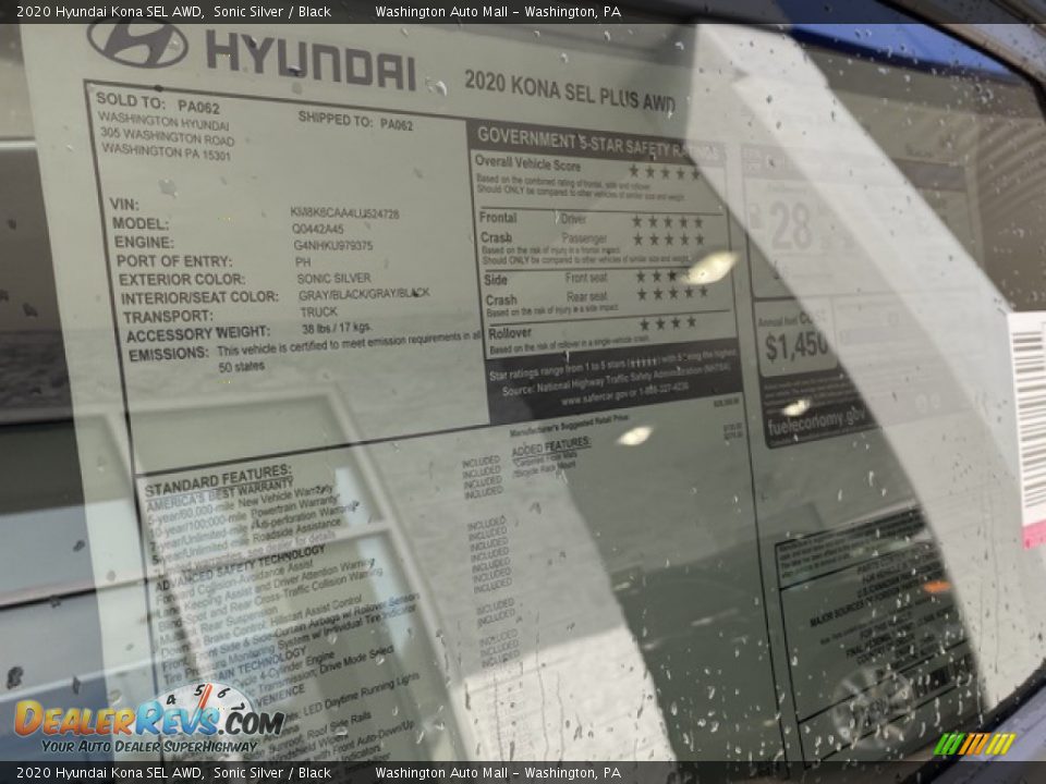 2020 Hyundai Kona SEL AWD Sonic Silver / Black Photo #14