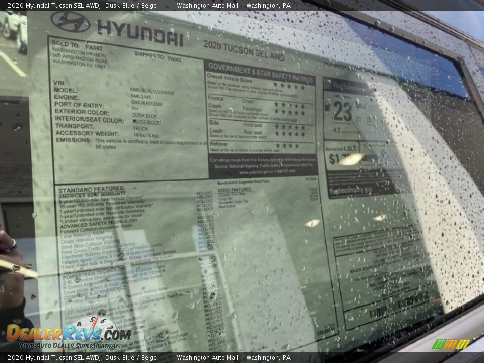 2020 Hyundai Tucson SEL AWD Dusk Blue / Beige Photo #14