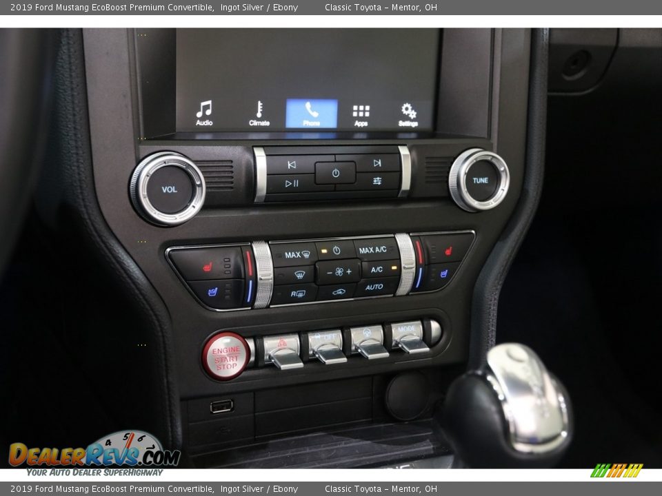 Controls of 2019 Ford Mustang EcoBoost Premium Convertible Photo #14