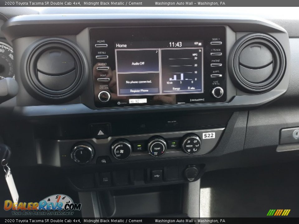 2020 Toyota Tacoma SR Double Cab 4x4 Midnight Black Metallic / Cement Photo #12
