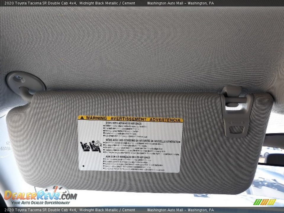 2020 Toyota Tacoma SR Double Cab 4x4 Midnight Black Metallic / Cement Photo #20