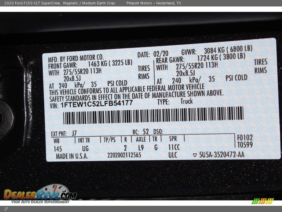 Ford Color Code J7 Magnetic