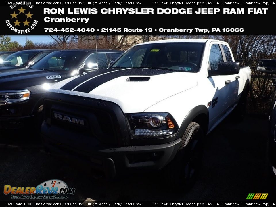 2020 Ram 1500 Classic Warlock Quad Cab 4x4 Bright White / Black/Diesel Gray Photo #1