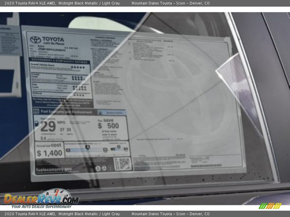 2020 Toyota RAV4 XLE AWD Midnight Black Metallic / Light Gray Photo #11