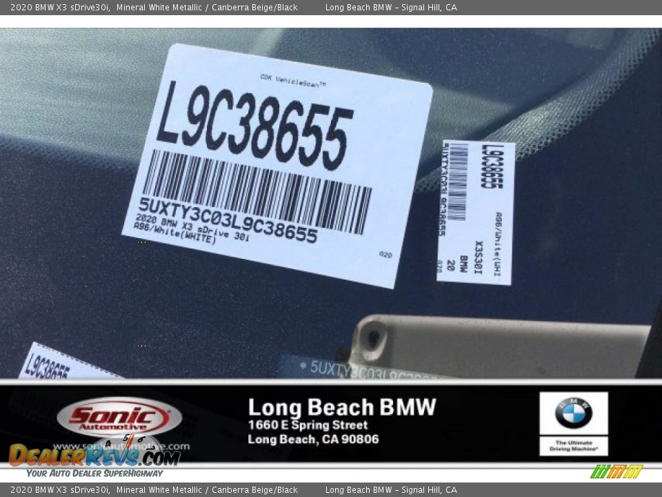 2020 BMW X3 sDrive30i Mineral White Metallic / Canberra Beige/Black Photo #10