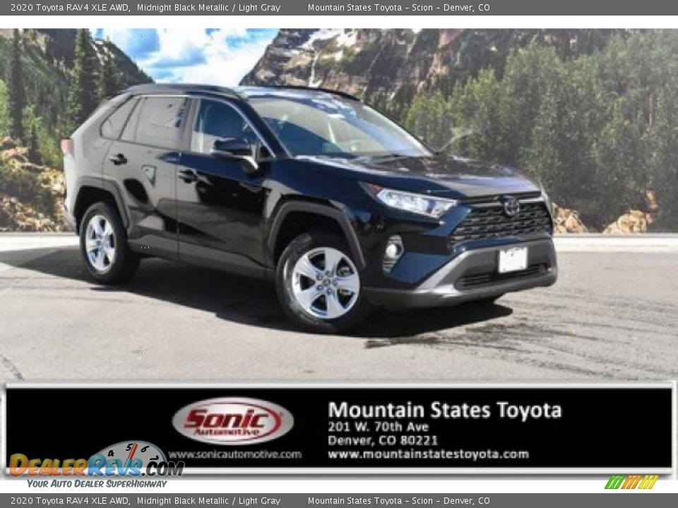 2020 Toyota RAV4 XLE AWD Midnight Black Metallic / Light Gray Photo #1