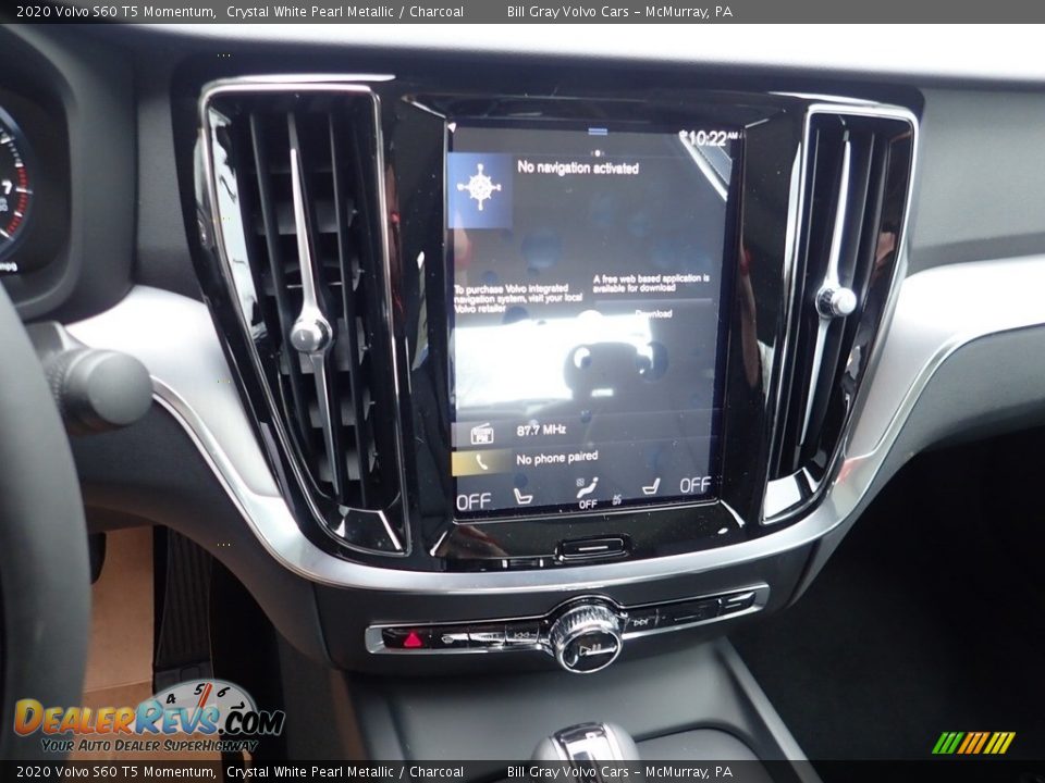 2020 Volvo S60 T5 Momentum Crystal White Pearl Metallic / Charcoal Photo #14