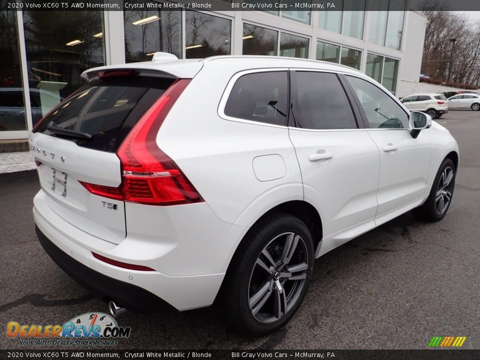 2020 Volvo XC60 T5 AWD Momentum Crystal White Metallic / Blonde Photo #2