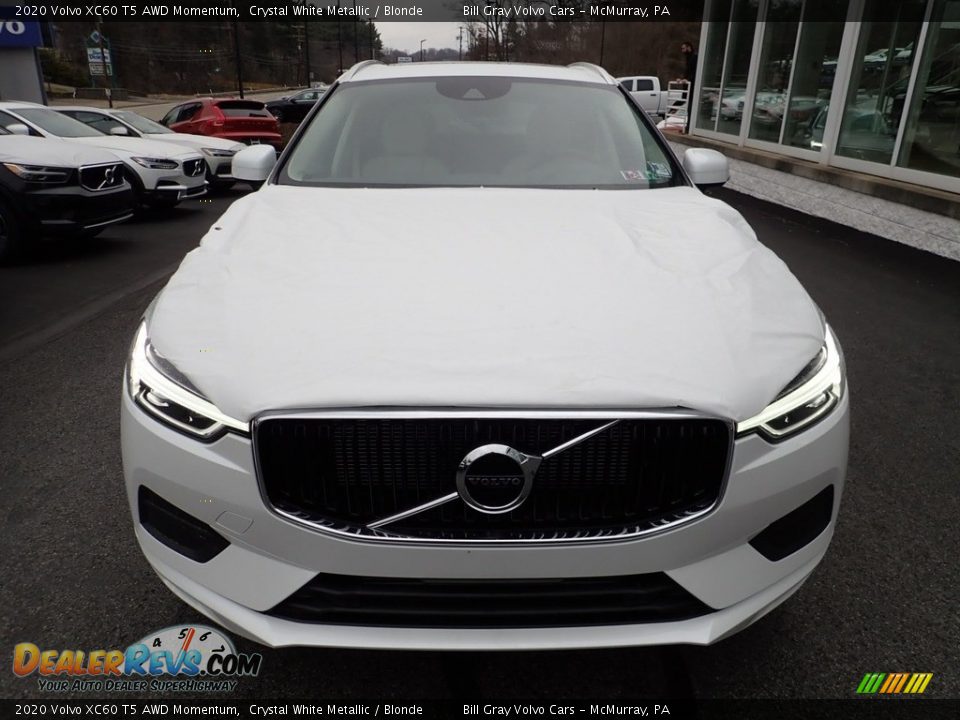 2020 Volvo XC60 T5 AWD Momentum Crystal White Metallic / Blonde Photo #6